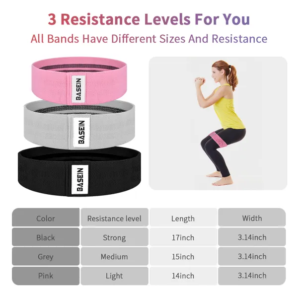 3 Pack Set Resistance Exercise Bands