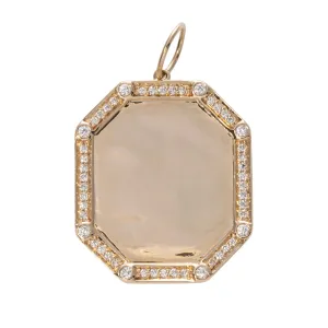 .65ctw Diamond 14K Yellow Gold Rectangular Octagon Pendant