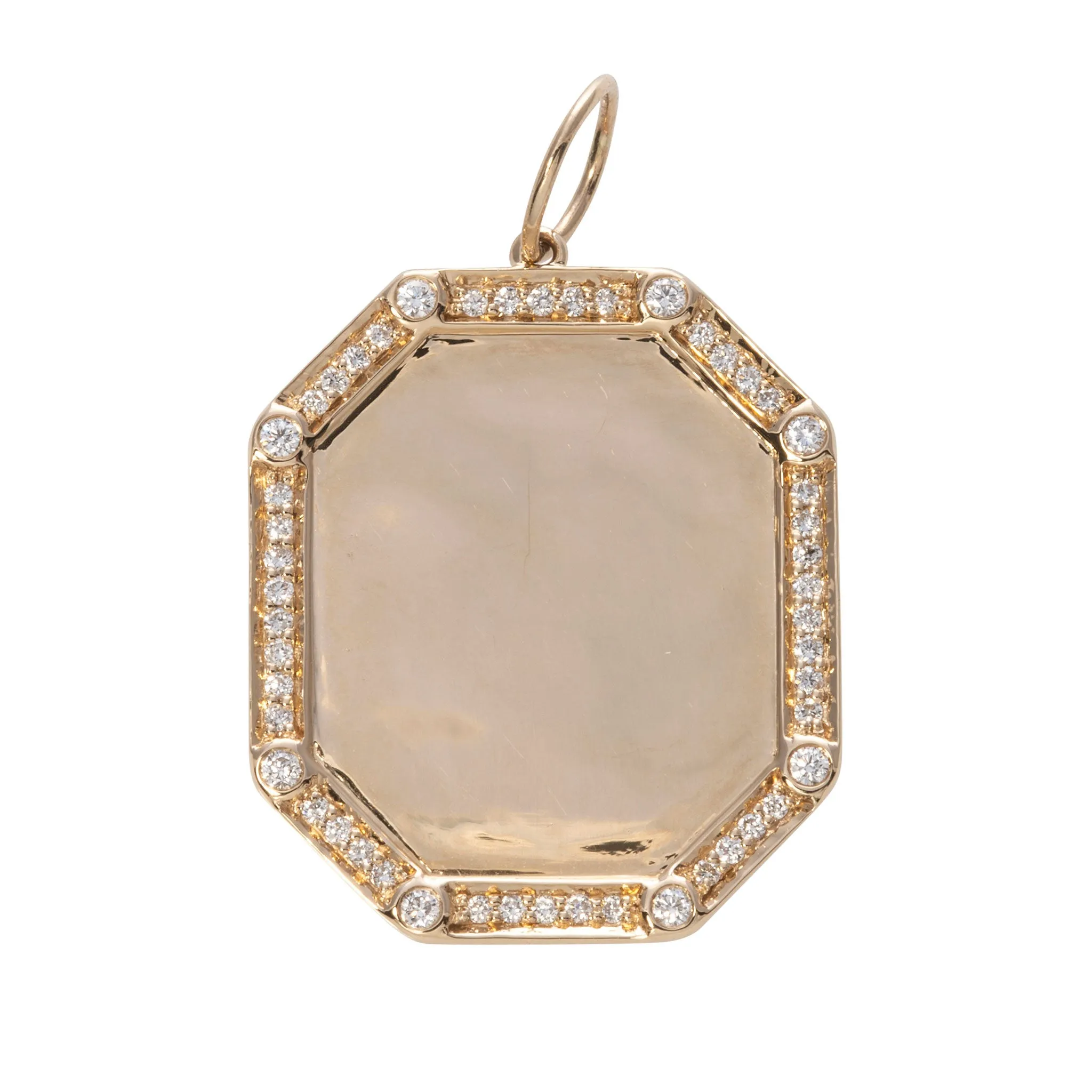 .65ctw Diamond 14K Yellow Gold Rectangular Octagon Pendant