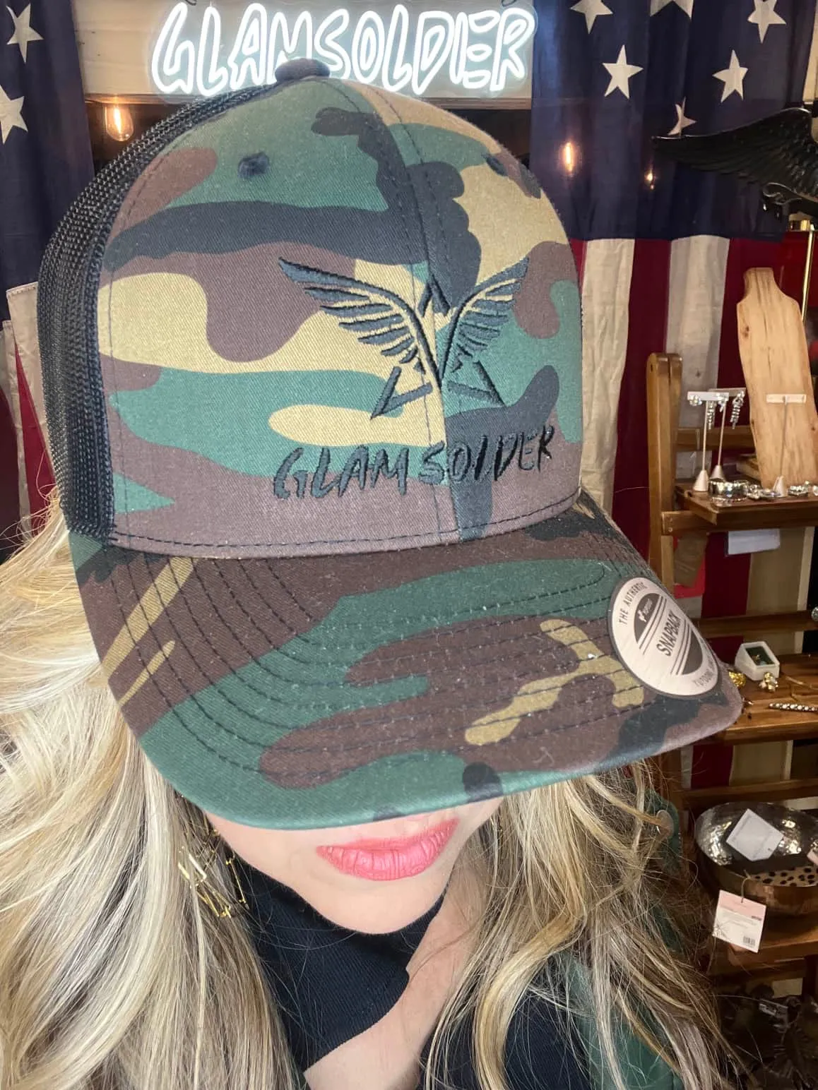 Adult Glam Soldier Richardson brand trucker hat Adjustable