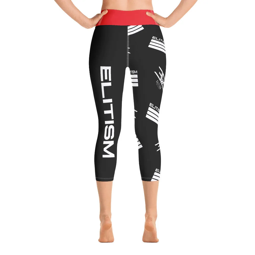 All Over Elitism  Capri Leggings Black / Red