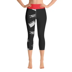 All Over Elitism  Capri Leggings Black / Red