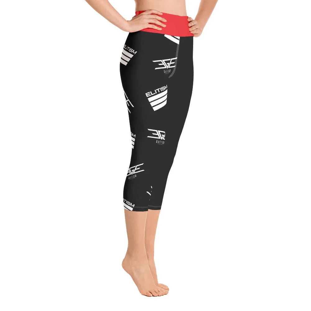 All Over Elitism  Capri Leggings Black / Red