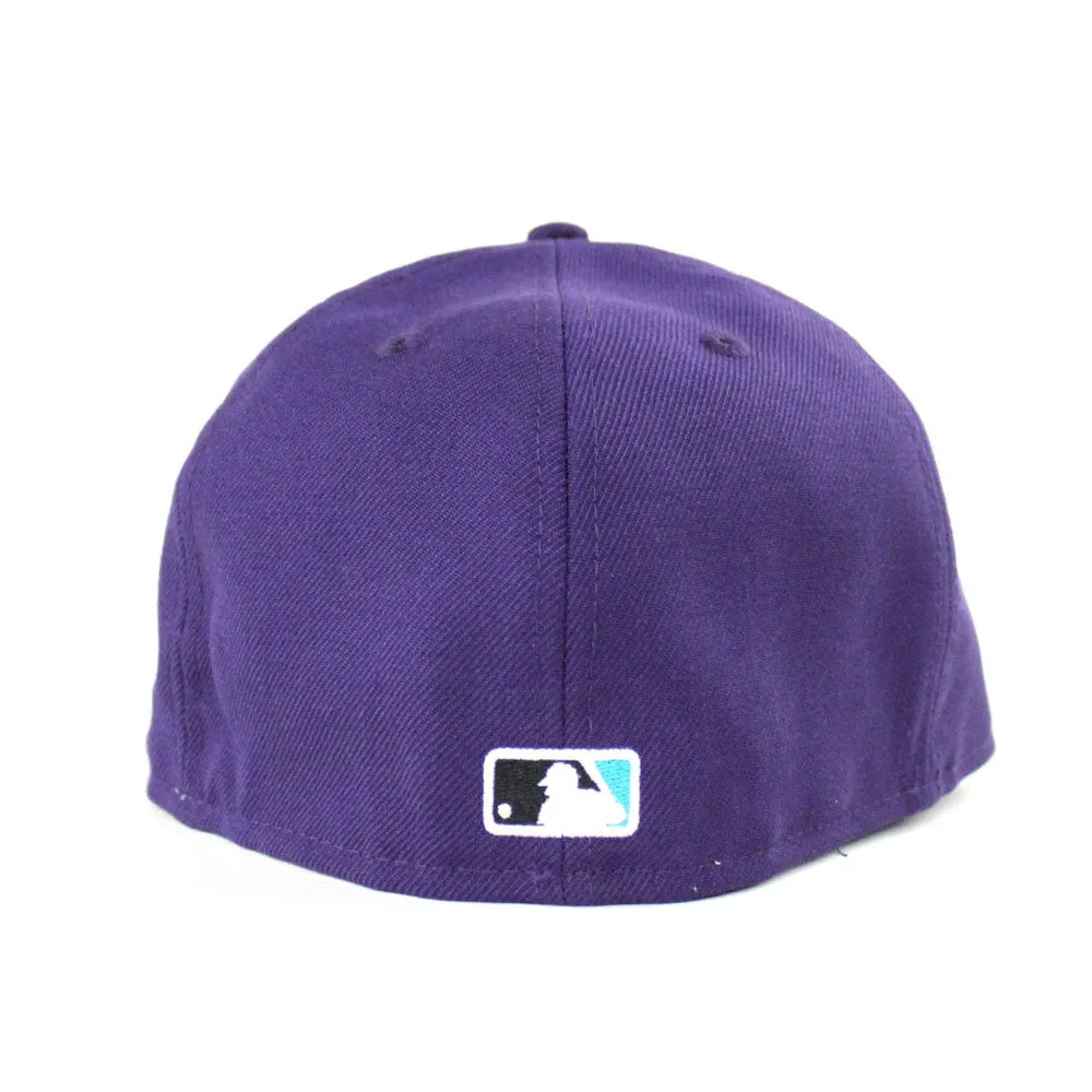 Arizona Diamondbacks 2001 WORLD SERIES New Era 59Fifty Fitted Hats (RETRO Purple GRAY UNDER BRIM)