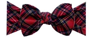 Baby Bling Red Tartan Plaid Printed Knot Headband