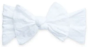 Baby Bling White Shabby Dot Patterned Knot Headband