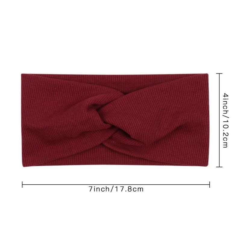 Baby Solid Cross Knitted Headband For Girls Women Kids Twisted Elastic Hairband Turban