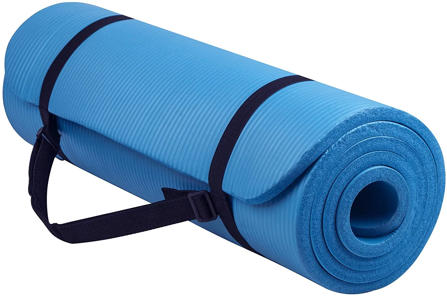 BalanceFrom GoYoga All-Purpose 1/2-Inch Extra Thick High Density Anti-Tear Exercise Yoga Mat with Carrying Strap and Yoga Blocks