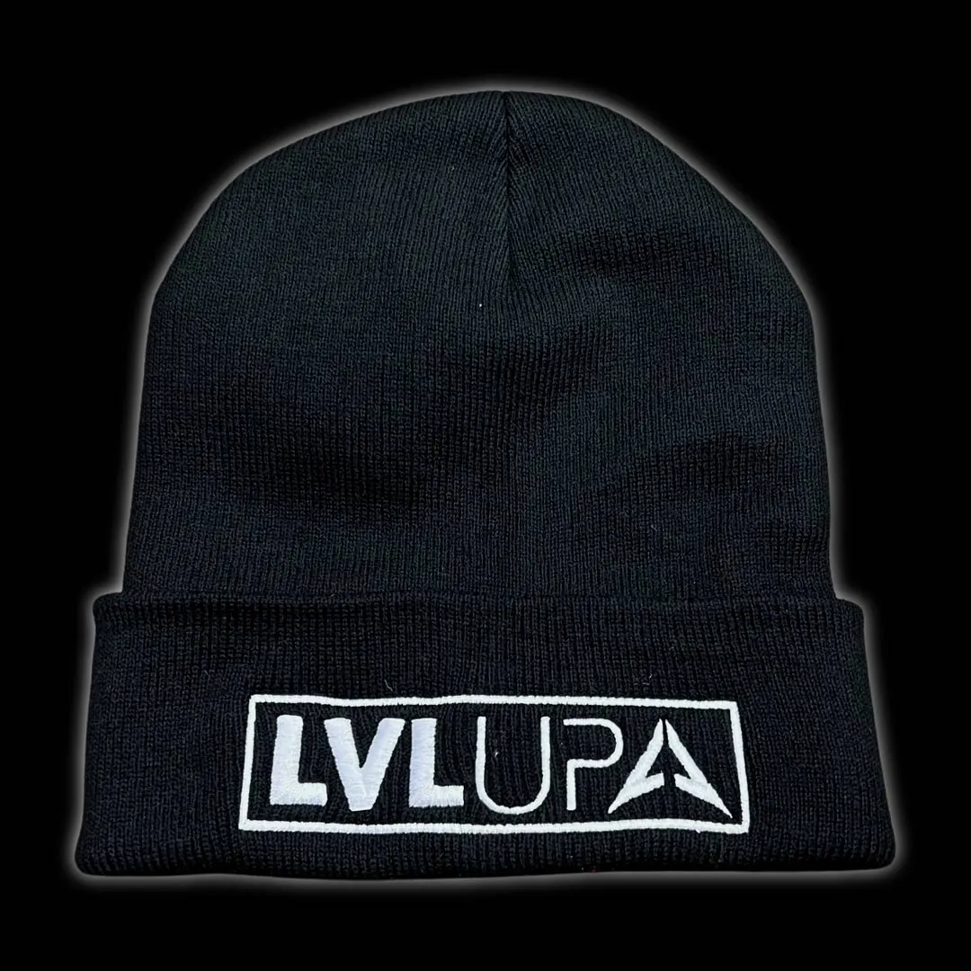Beanie - LVL UP Trendy Logo - Black with White