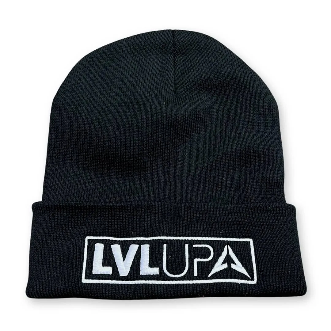 Beanie - LVL UP Trendy Logo - Black with White