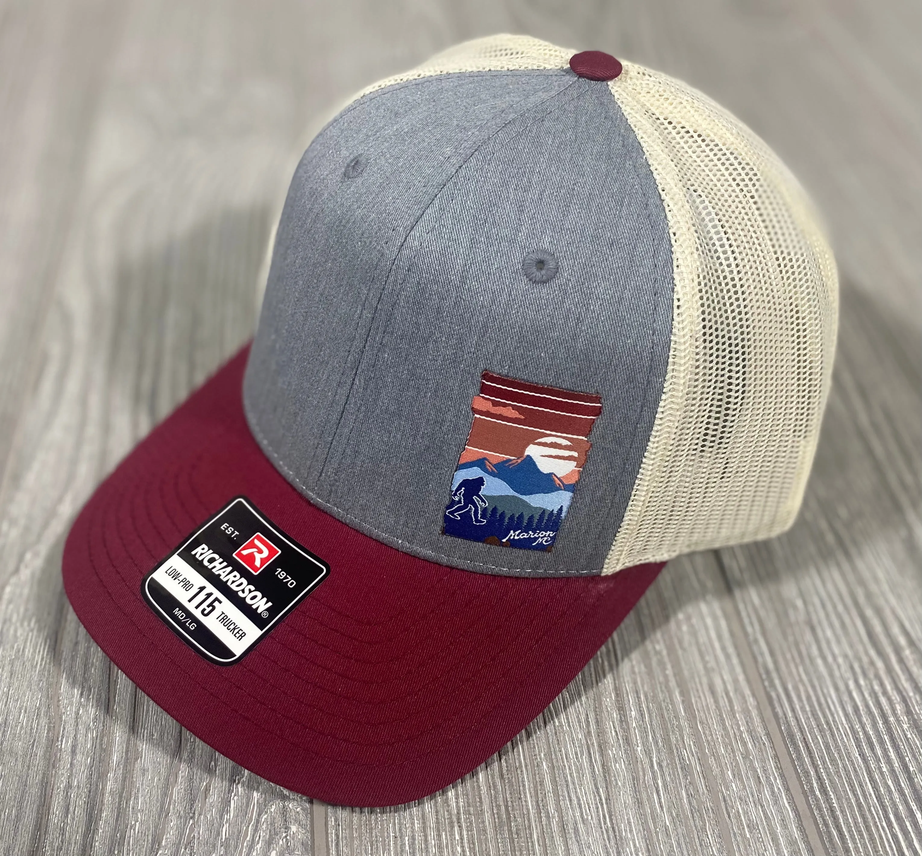 Bigfoot Pink Sunset Mountain Scene Richardson Hat