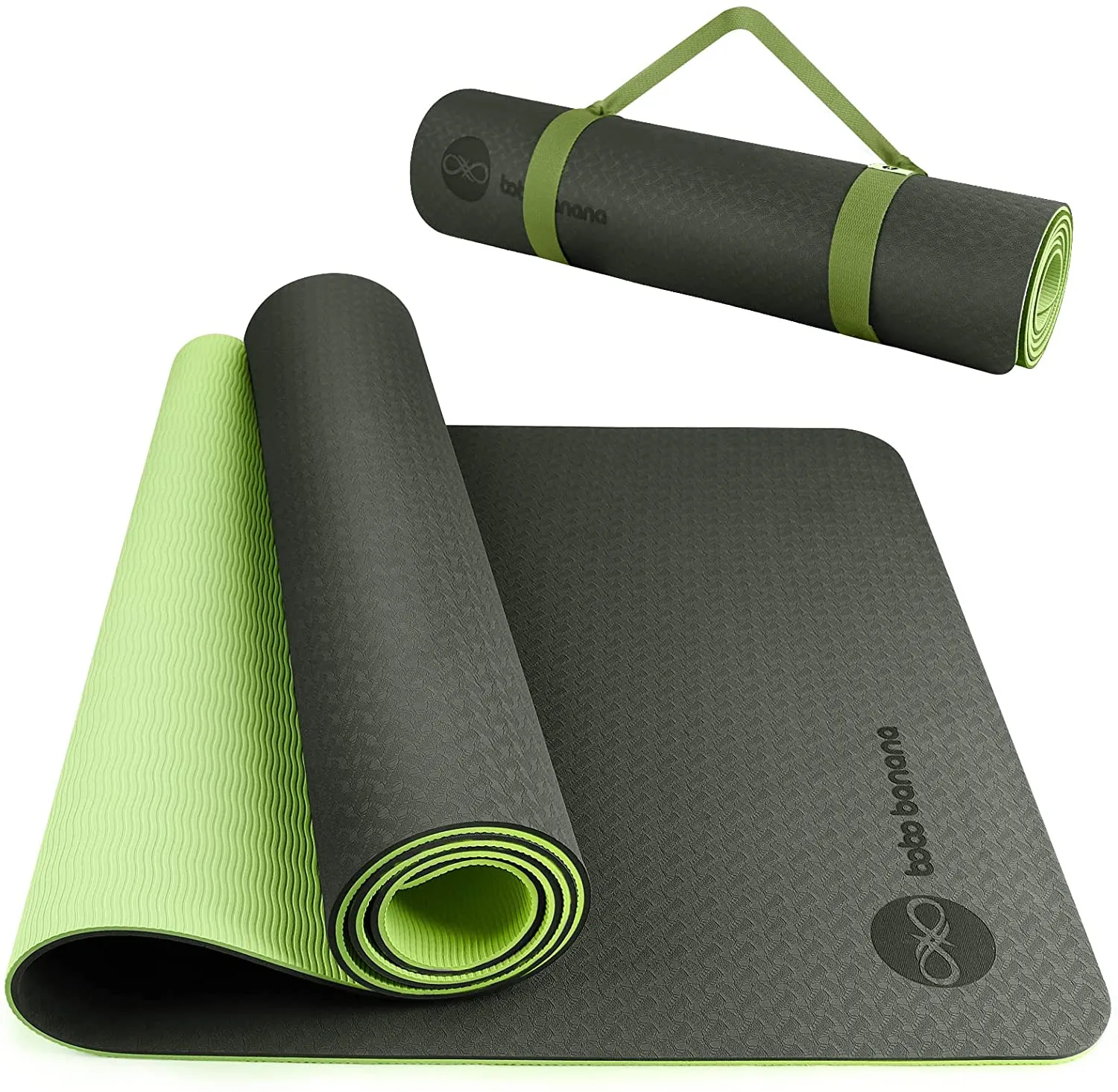 BOBO BANANA 1/4 Thick TPE Yoga Mat,72"x24" Eco-friendly Non-Slip Exercise & Fitness Mat for Men&Women with Carrying Strap, Workout Mat for Yoga,Pilates& Floor Exercise