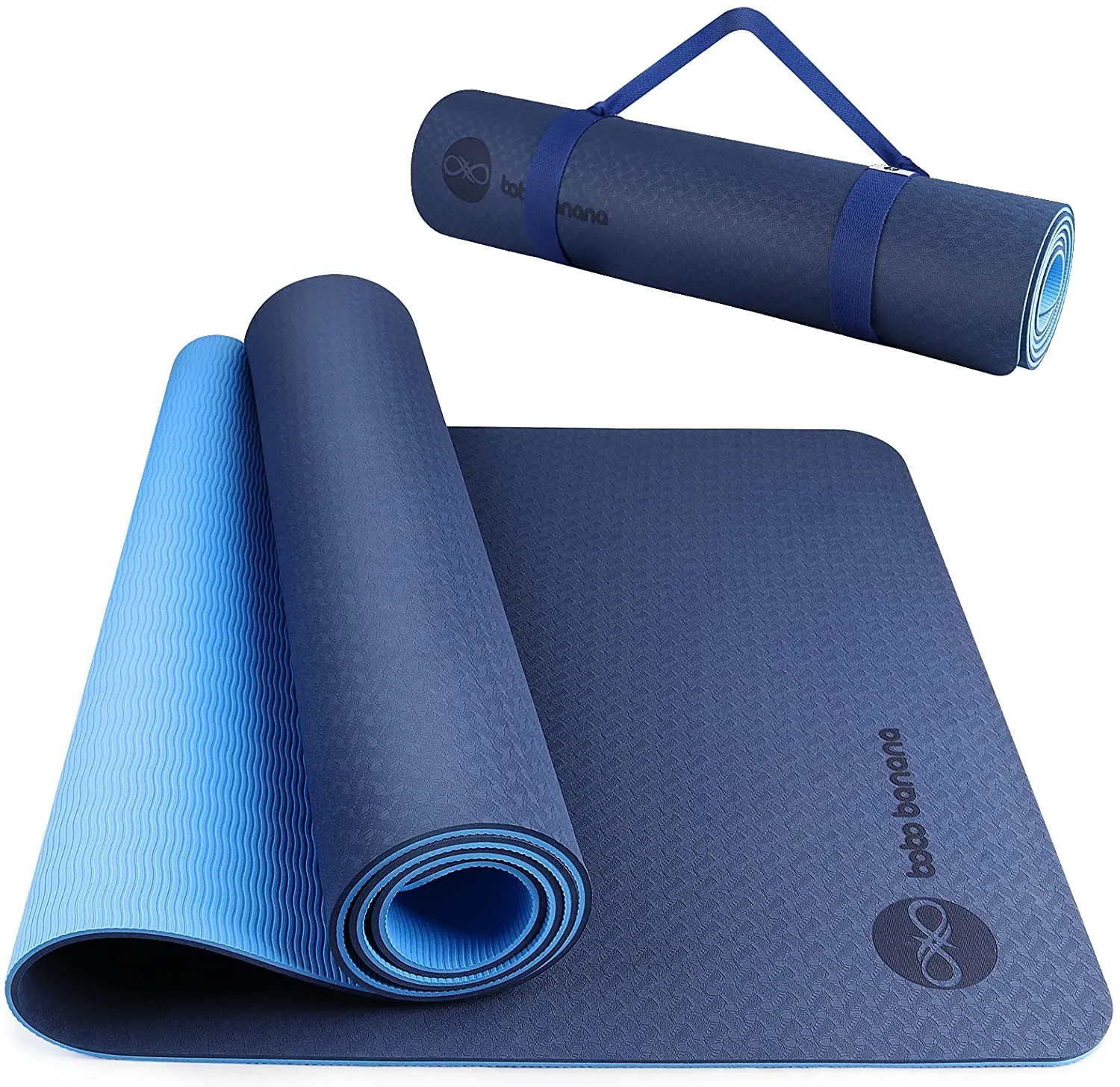BOBO BANANA 1/4 Thick TPE Yoga Mat,72"x24" Eco-friendly Non-Slip Exercise & Fitness Mat for Men&Women with Carrying Strap, Workout Mat for Yoga,Pilates& Floor Exercise