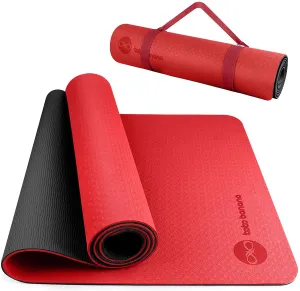 BOBO BANANA 1/4 Thick TPE Yoga Mat,72"x24" Eco-friendly Non-Slip Exercise & Fitness Mat for Men&Women with Carrying Strap, Workout Mat for Yoga,Pilates& Floor Exercise
