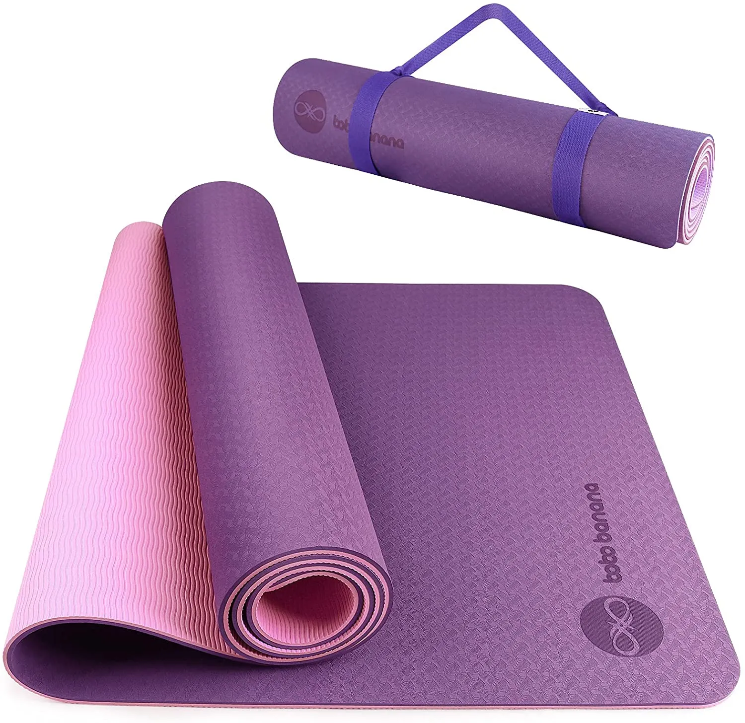 BOBO BANANA 1/4 Thick TPE Yoga Mat,72"x24" Eco-friendly Non-Slip Exercise & Fitness Mat for Men&Women with Carrying Strap, Workout Mat for Yoga,Pilates& Floor Exercise