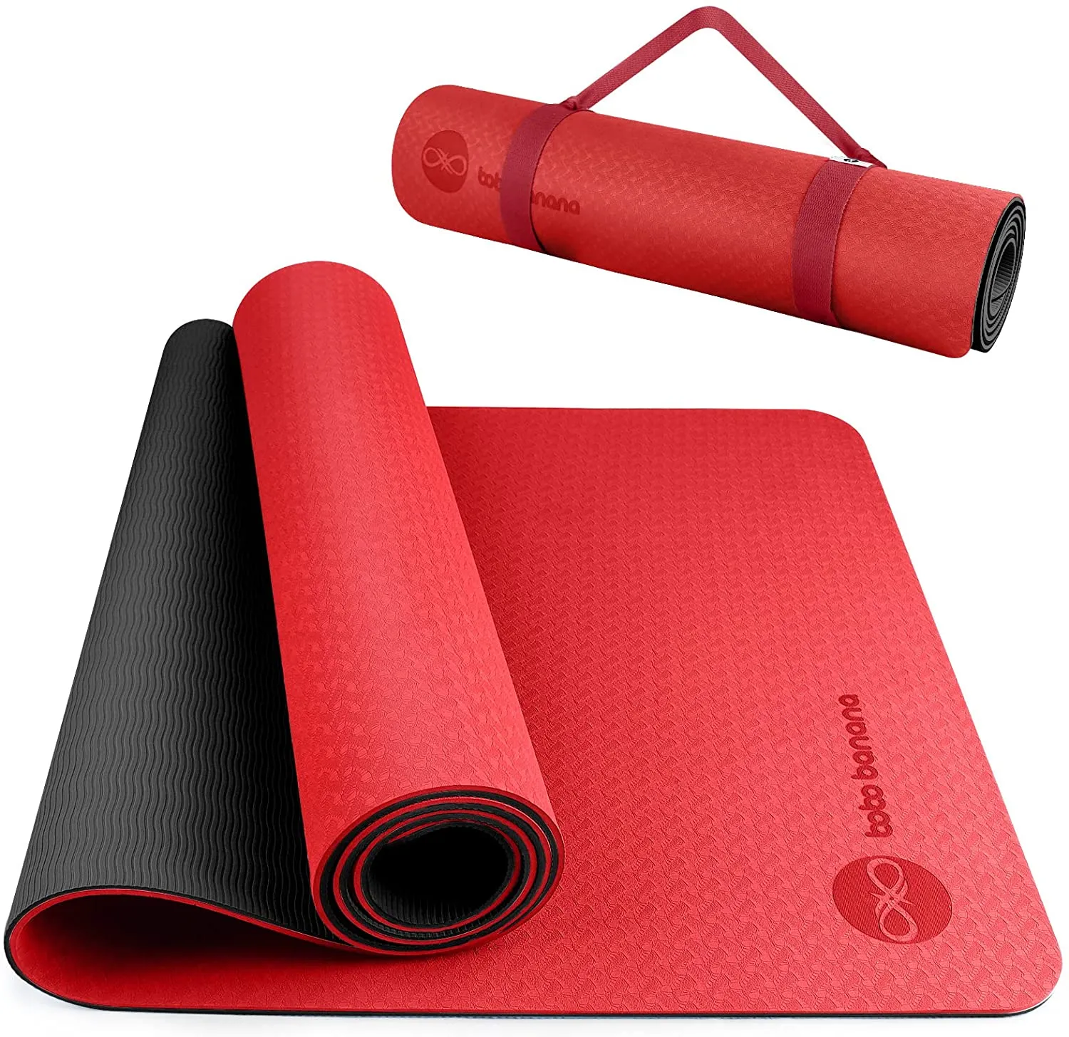 BOBO BANANA 1/4 Thick TPE Yoga Mat,72"x24" Eco-friendly Non-Slip Exercise & Fitness Mat for Men&Women with Carrying Strap, Workout Mat for Yoga,Pilates& Floor Exercise