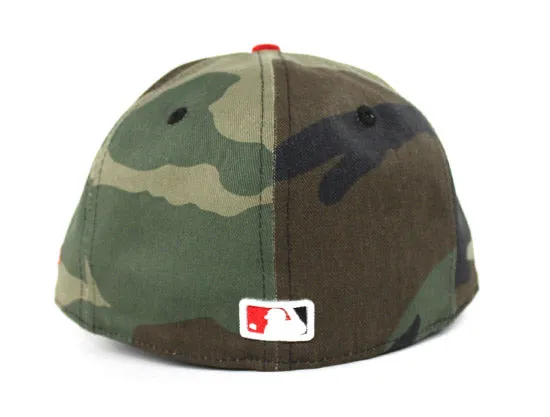 Boston Red Sox New Era 59Fifty Fitted Hats (Camo Red Green Under Brim)