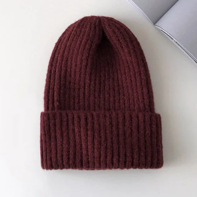 Candy Colors Winter Hat Women Knitted  Soft Trendy