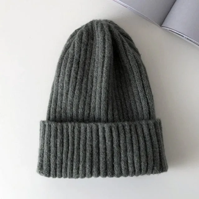 Candy Colors Winter Hat Women Knitted  Soft Trendy