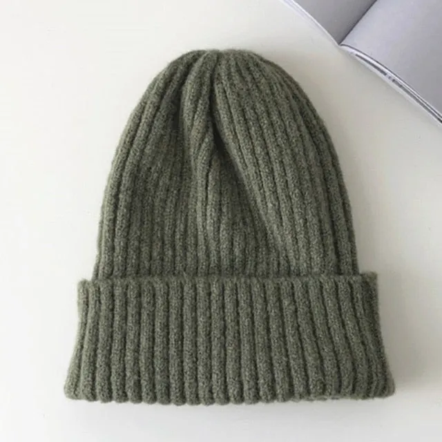 Candy Colors Winter Hat Women Knitted  Soft Trendy
