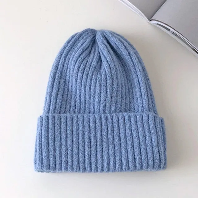 Candy Colors Winter Hat Women Knitted  Soft Trendy