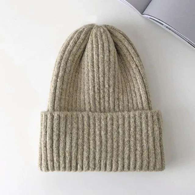 Candy Colors Winter Hat Women Knitted  Soft Trendy
