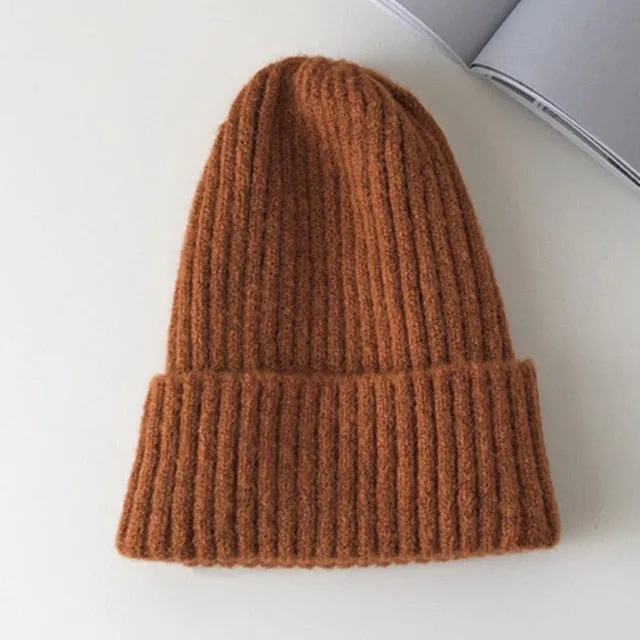 Candy Colors Winter Hat Women Knitted  Soft Trendy