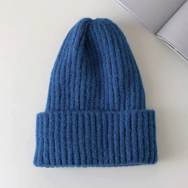 Candy Colors Winter Hat Women Knitted  Soft Trendy
