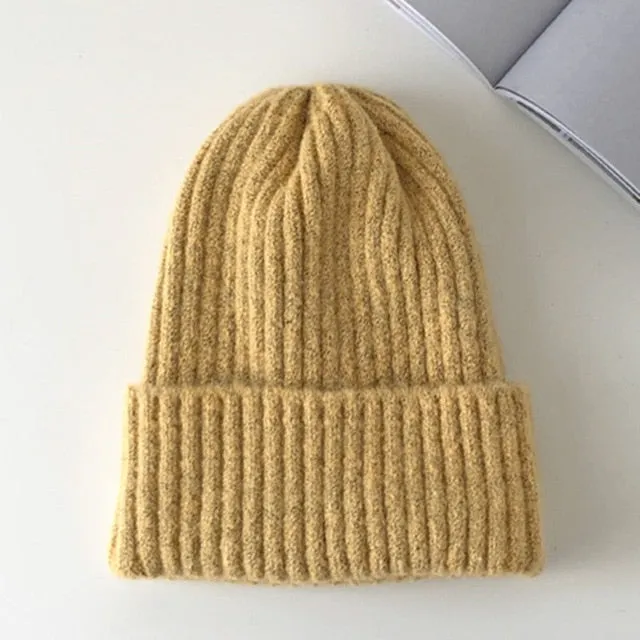 Candy Colors Winter Hat Women Knitted  Soft Trendy