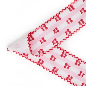 Cherry Stripes with Red Moonstitch