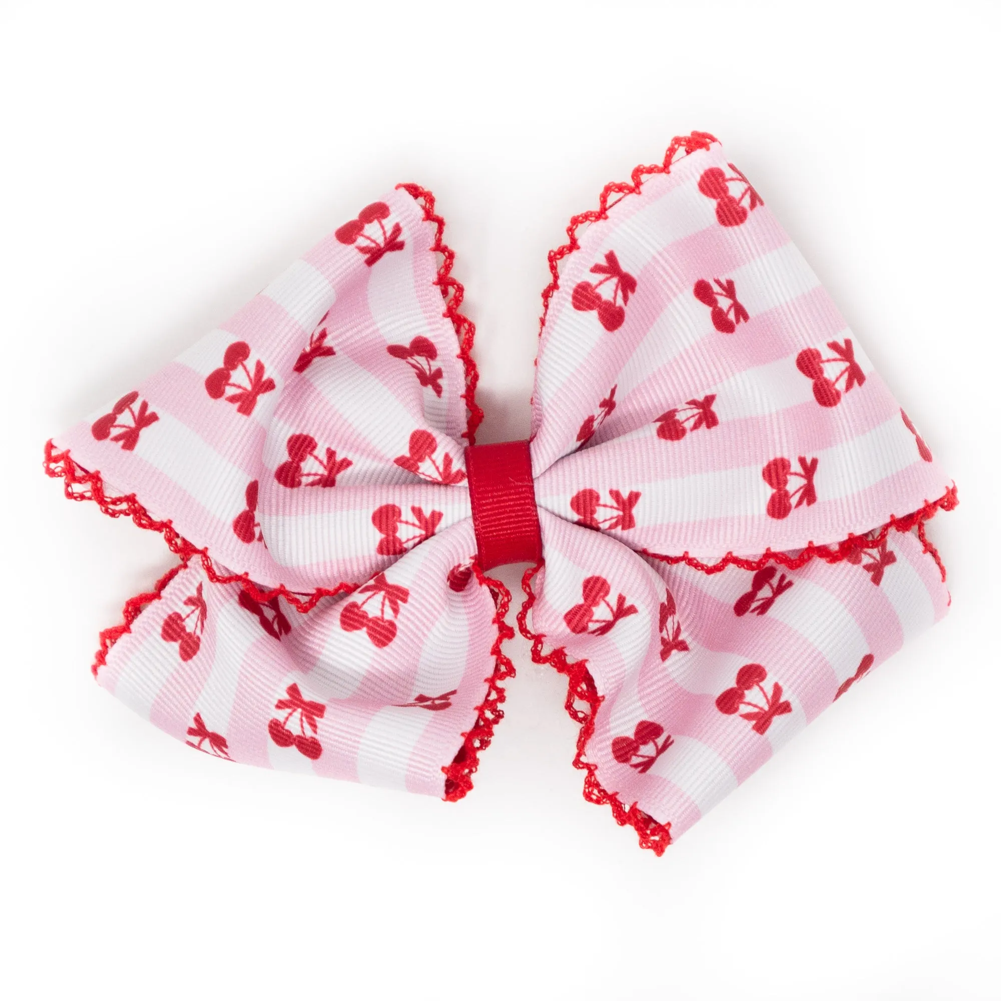Cherry Stripes with Red Moonstitch