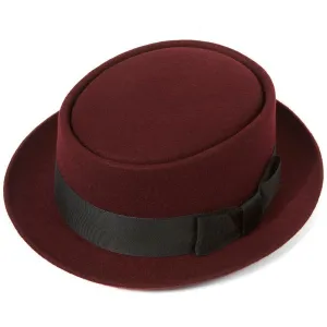 Christys’ Pork Pie Wool Felt Hat - Maroon