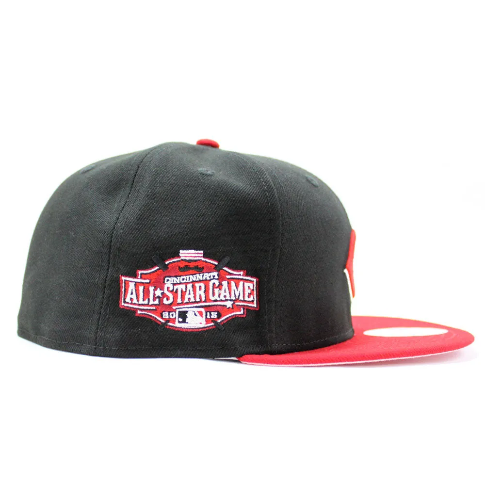 Cincinnati Reds 2015 All Star Game New Era 59Fifty Fitted Hat (Black Red with Pink Under Brim)