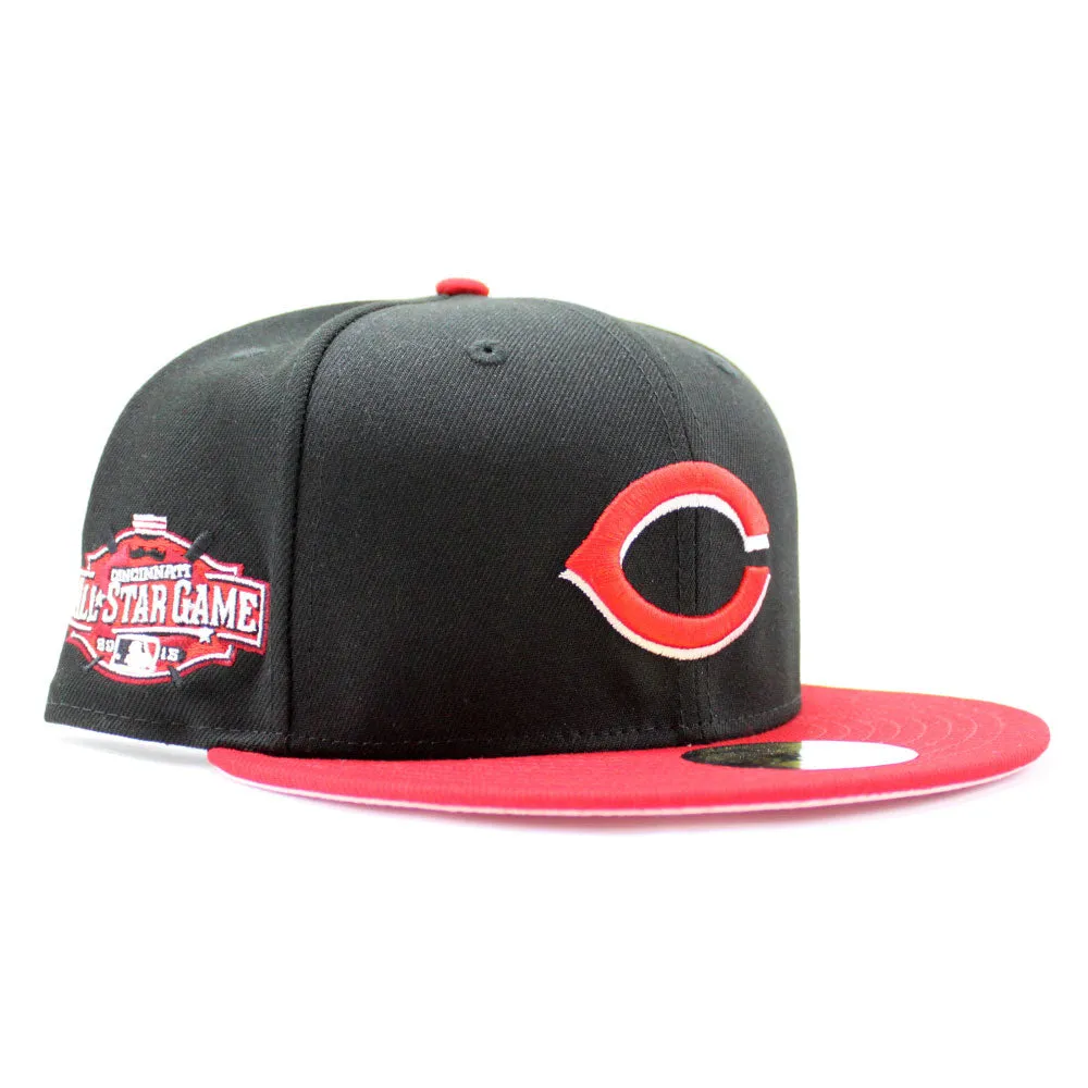 Cincinnati Reds 2015 All Star Game New Era 59Fifty Fitted Hat (Black Red with Pink Under Brim)