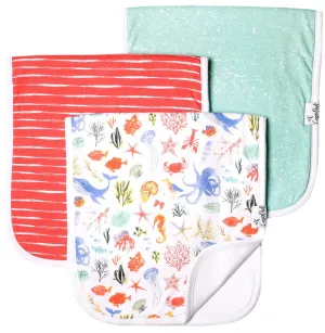 Copper Pearl Nautical Premium Burp Cloth Set