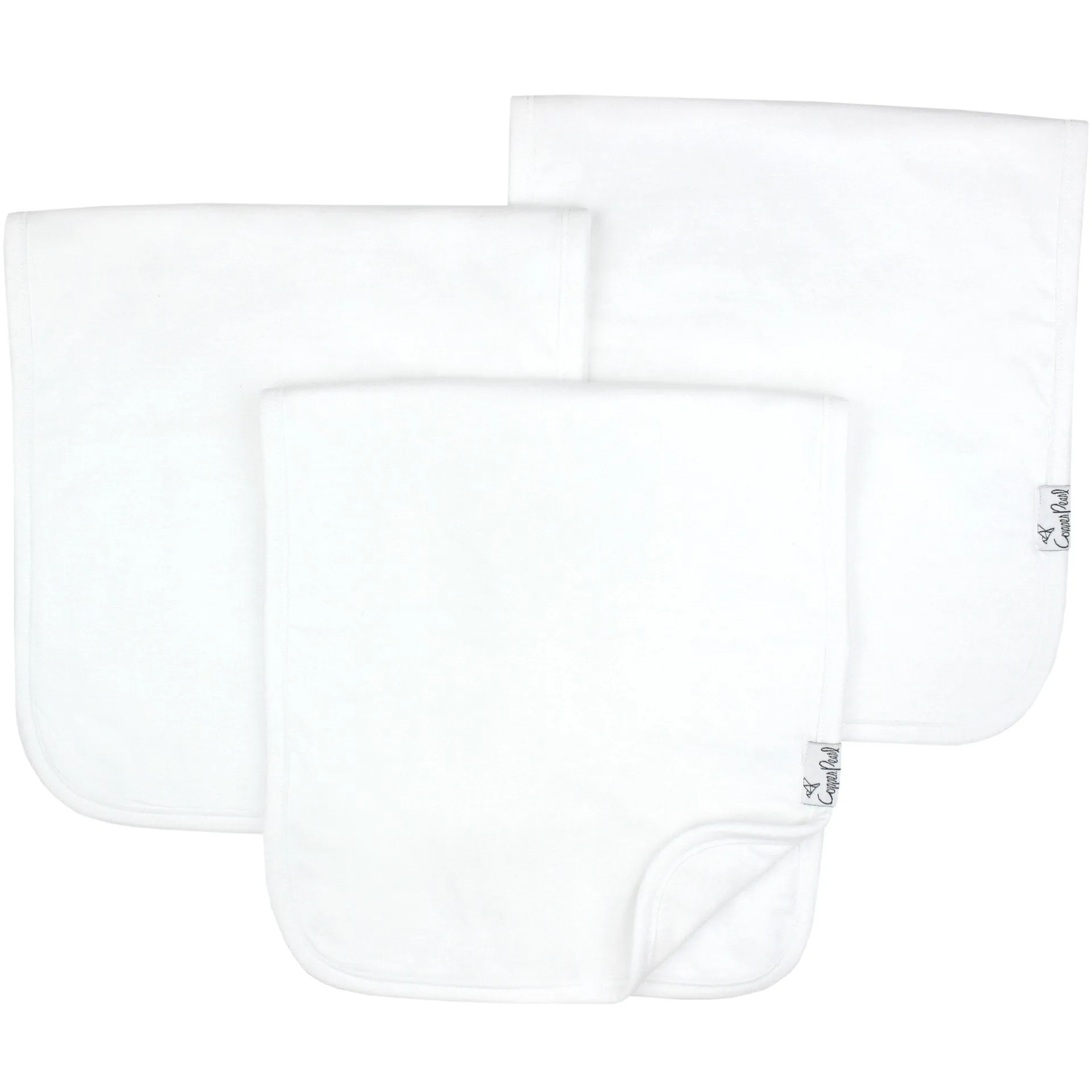 Copper Pearl White Basics Burp Cloth Set