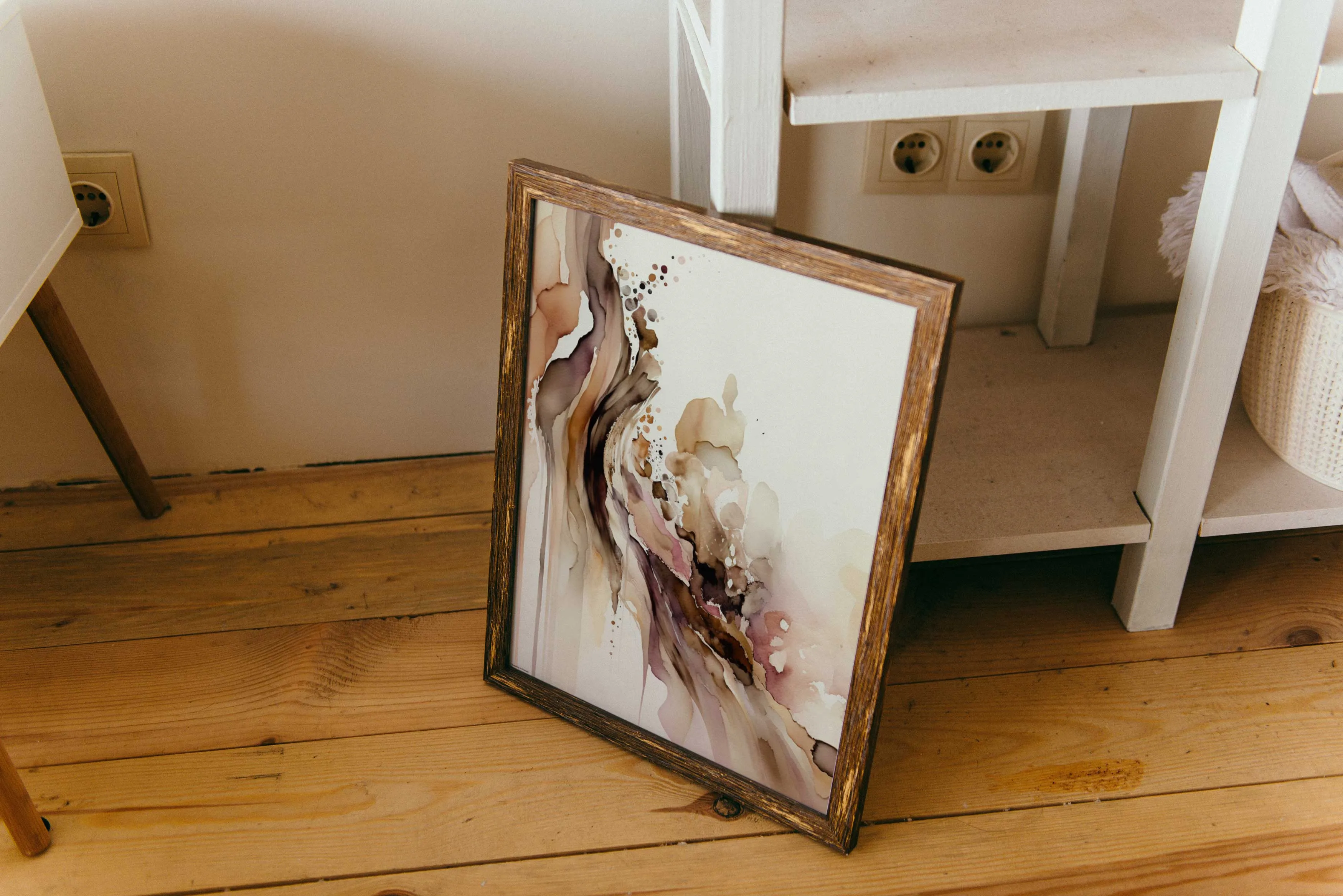 Cowgirl Aesthetic Art Print, Muted Abstract Wall Art in Pink Brown Gold, Trendy Home Decor Gift for Western Style Enthusiasts | Wild West Chic Collection