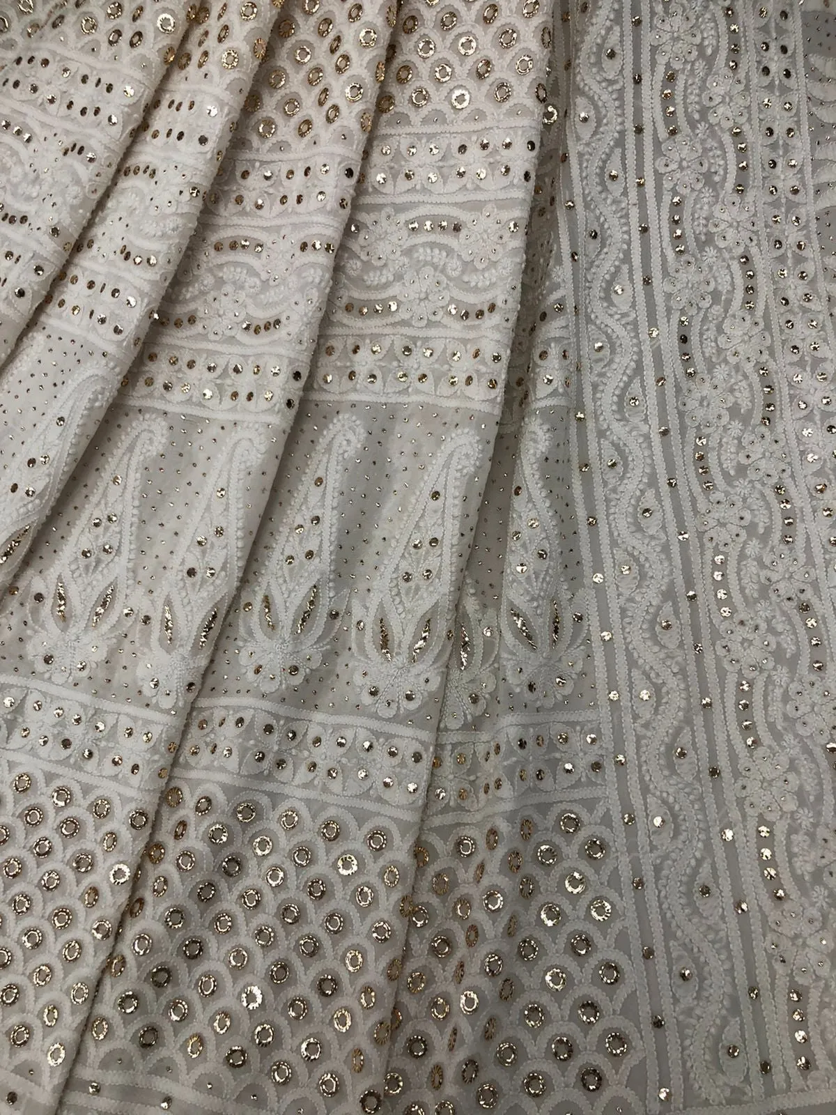 Custom Chikankari Georgette Saree