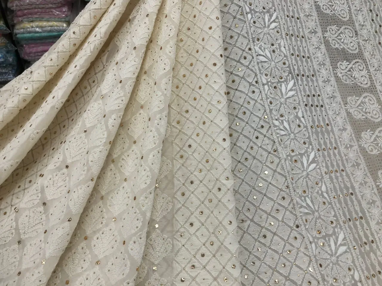 Custom Chikankari Georgette Saree