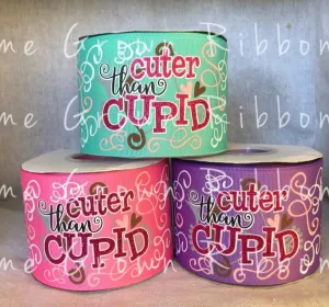 Cuter Than Cupid Valentine's Day USDR Grosgrain Ribbon - 3" - Solid Ribbon