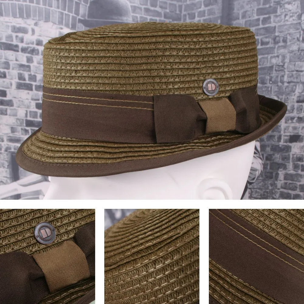 Dasmarca Retro Rude Boy Rico Trilby / Pork Pie Hat Brown