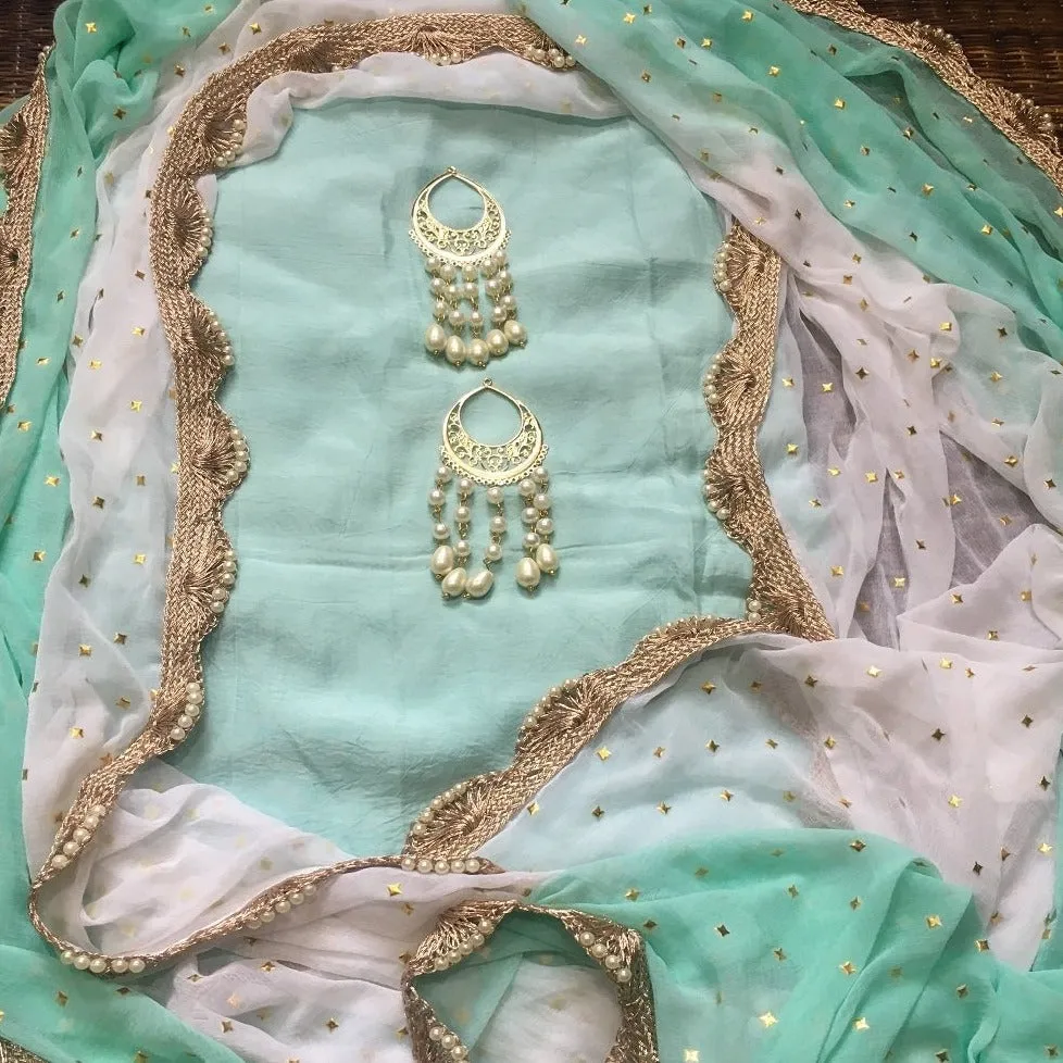 Designer Sky Blue Salwar Suit