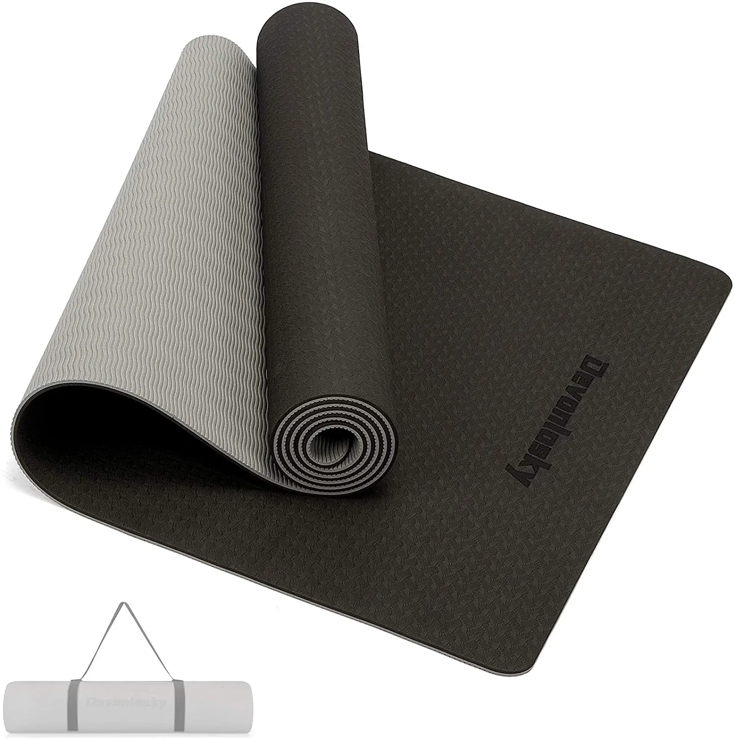 Devonlosky Yoga Mat, Non-slip Eco Friendly Exercise Yoga Mat for Men and Women, 1/4-Inch Thick High Density Pro Mat with Carrying Strap for Yoga Pilates and Fitness Exercise