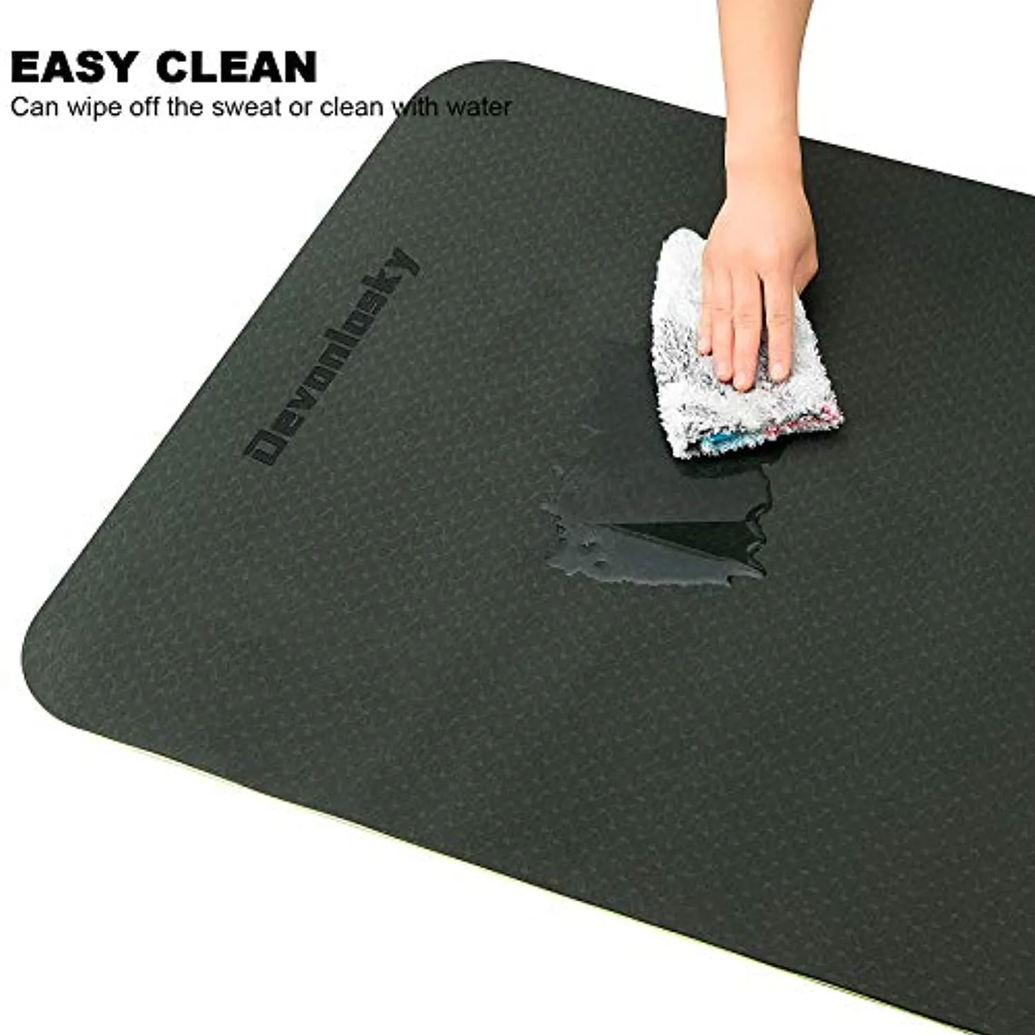 Devonlosky Yoga Mat, Non-slip Eco Friendly Exercise Yoga Mat for Men and Women, 1/4-Inch Thick High Density Pro Mat with Carrying Strap for Yoga Pilates and Fitness Exercise