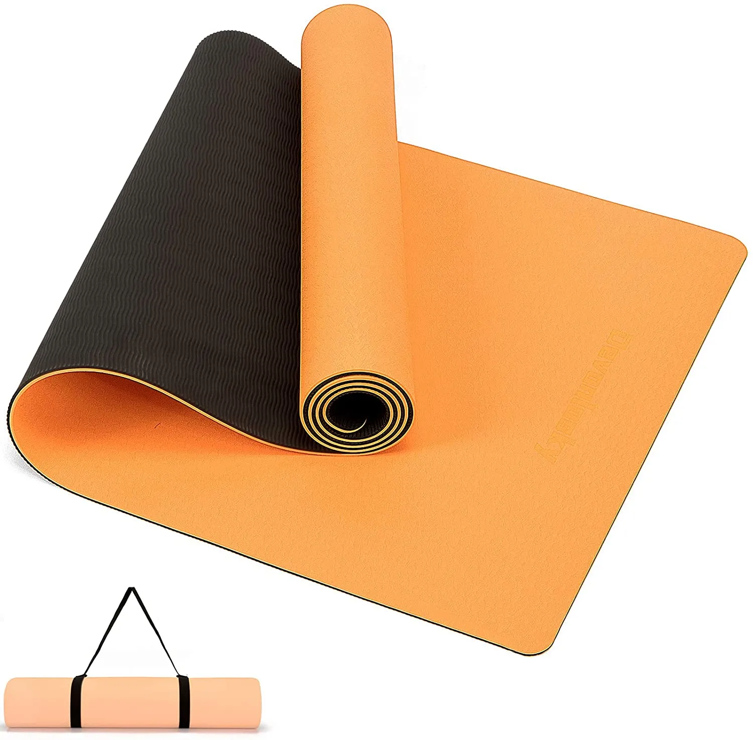 Devonlosky Yoga Mat, Non-slip Eco Friendly Exercise Yoga Mat for Men and Women, 1/4-Inch Thick High Density Pro Mat with Carrying Strap for Yoga Pilates and Fitness Exercise