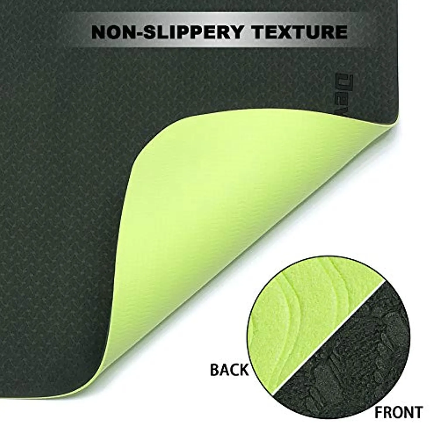 Devonlosky Yoga Mat, Non-slip Eco Friendly Exercise Yoga Mat for Men and Women, 1/4-Inch Thick High Density Pro Mat with Carrying Strap for Yoga Pilates and Fitness Exercise