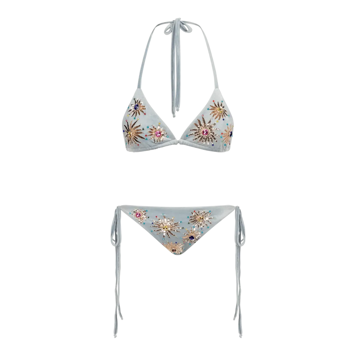 Dina High Cut Bikini Bottom Blue