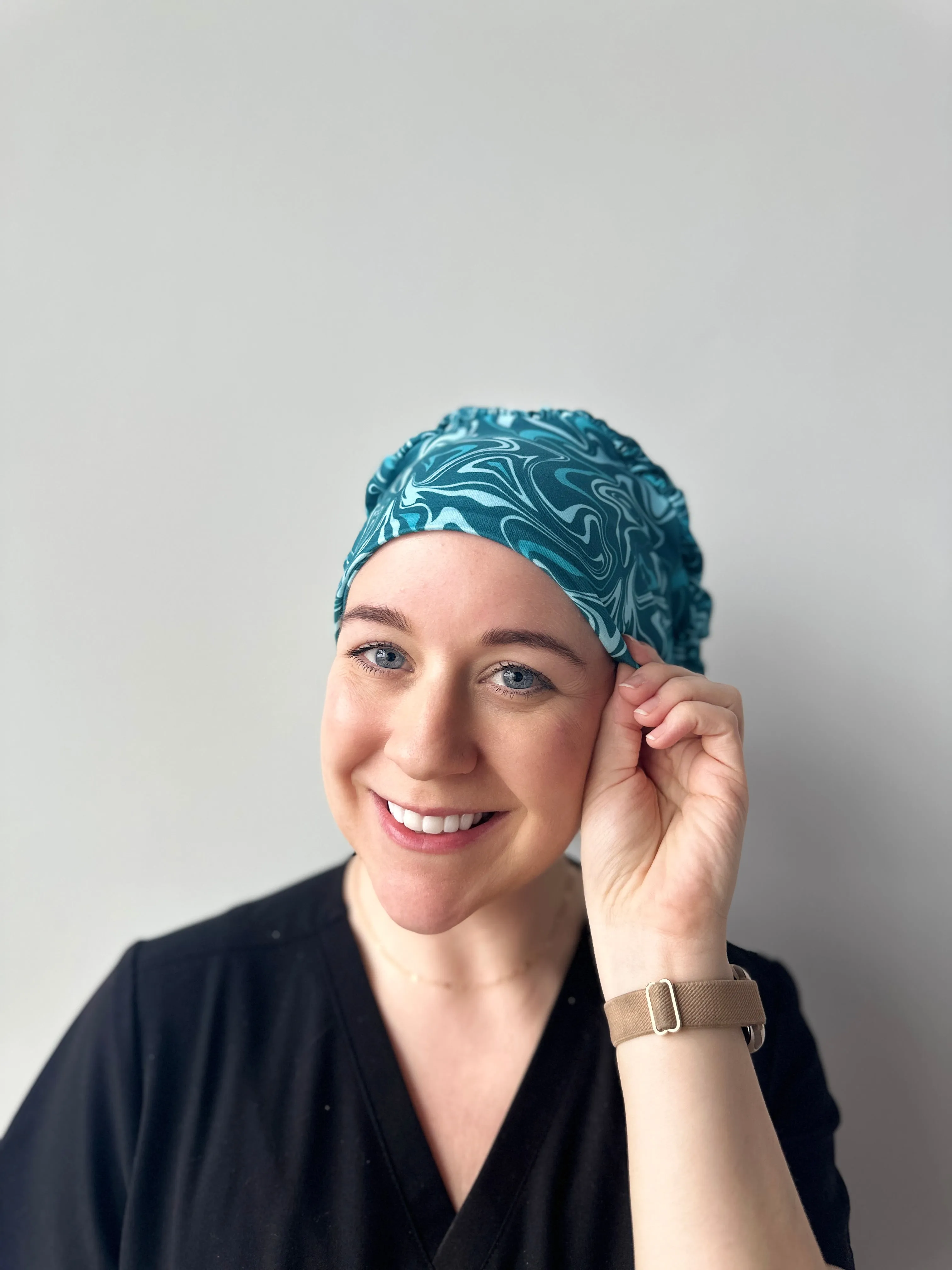 DuoStyle Scrub Hat - Blue Swirl