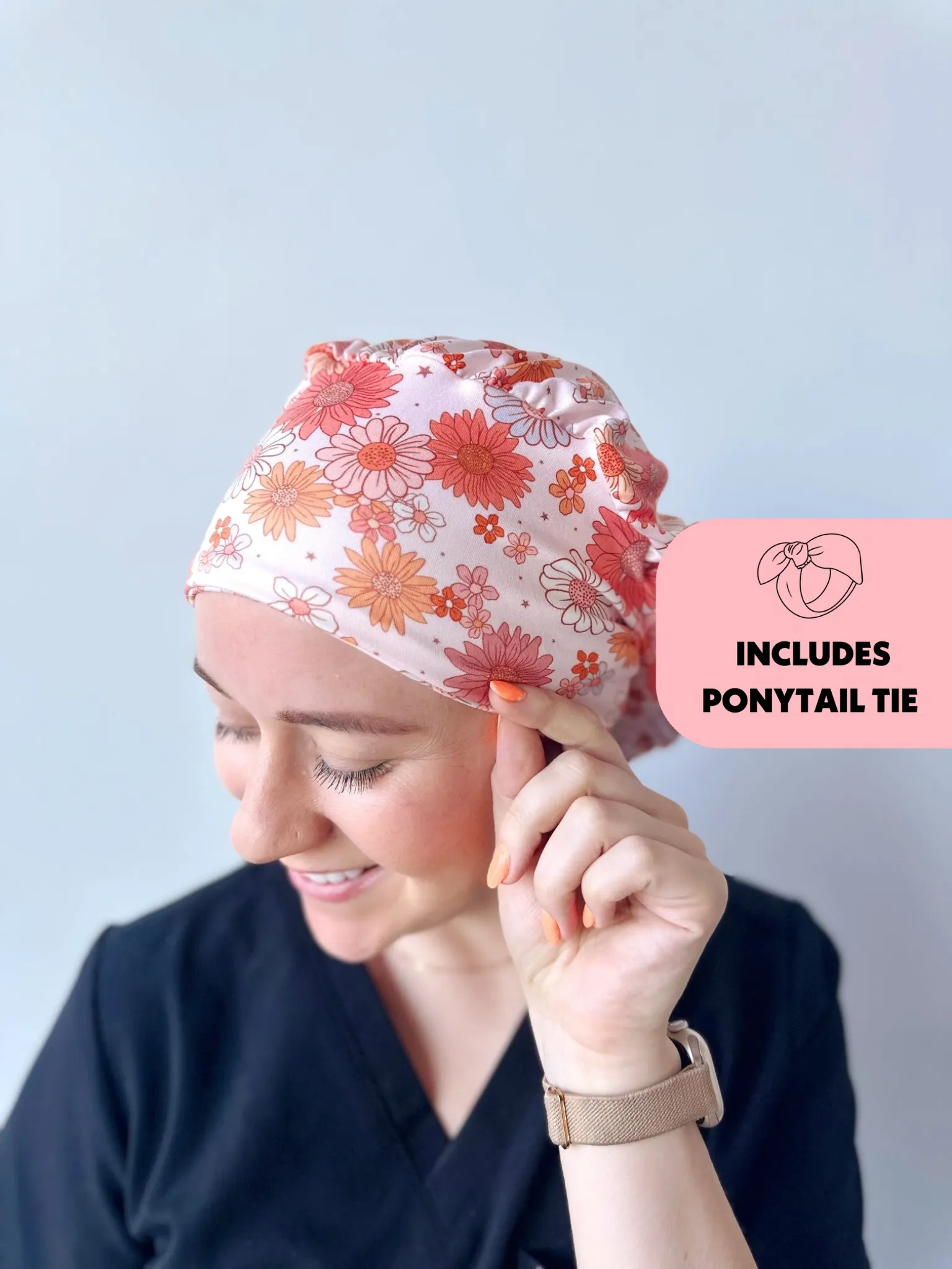 DuoStyle Scrub Hat - Boho Flower Cluster