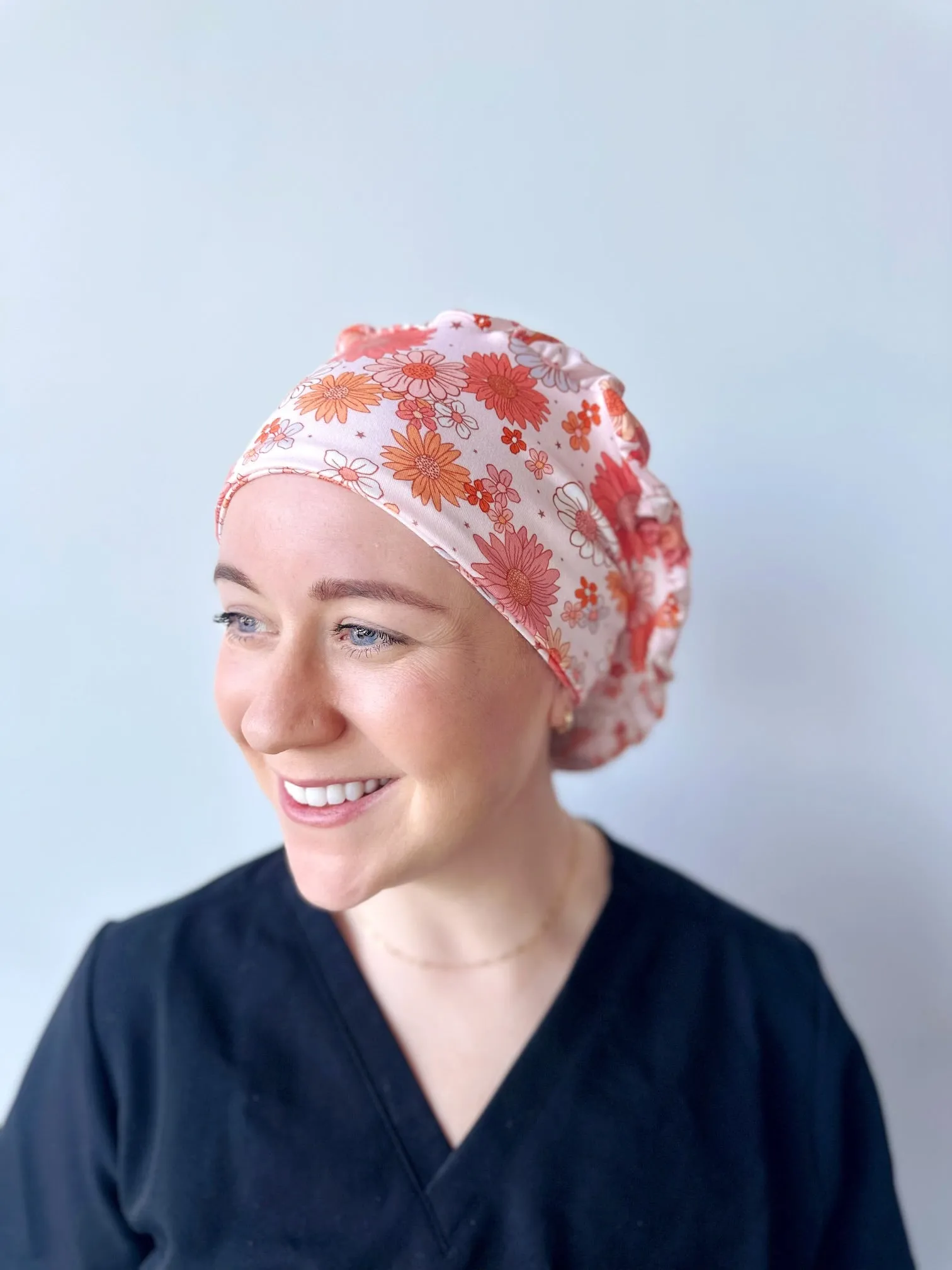 DuoStyle Scrub Hat - Boho Flower Cluster